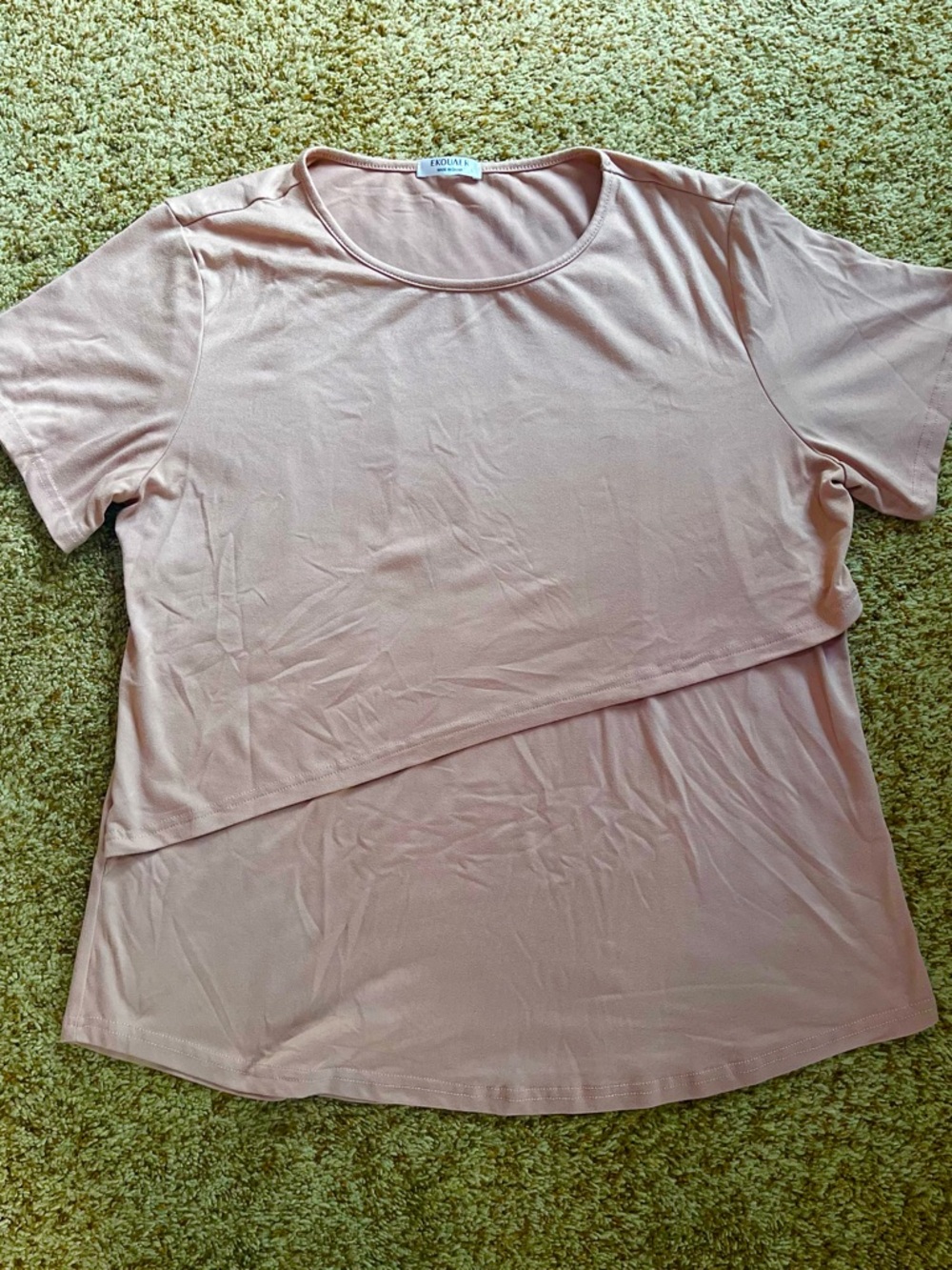Soft Blush Short-Sleeve Layered Nursing Tee